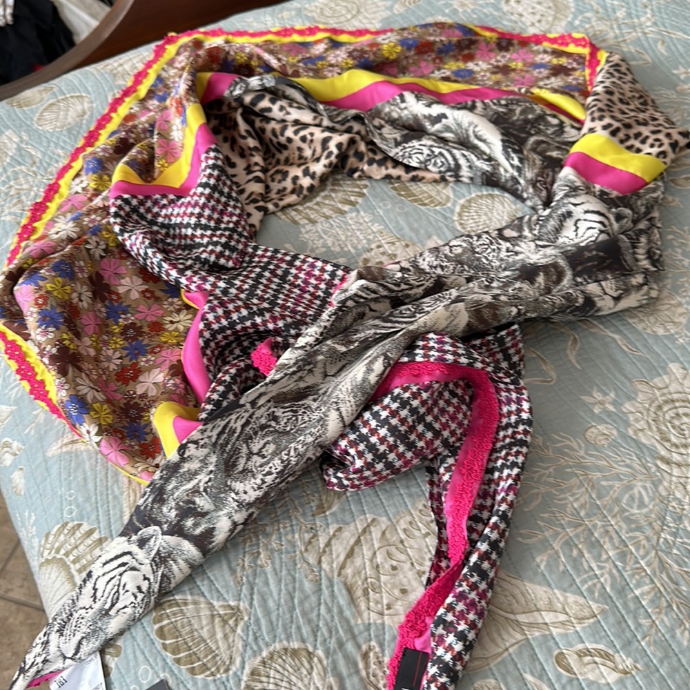 Fabulous scarf shawl skirt etc fabric is a statement in itself trimmed
